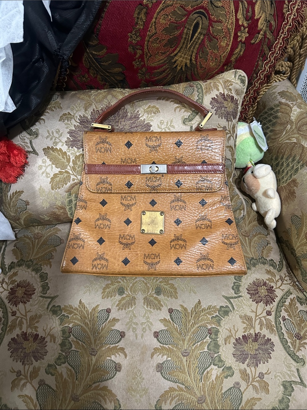 MCM  vintage 70s Cognac Visetos Monogram Top Handle Satchel